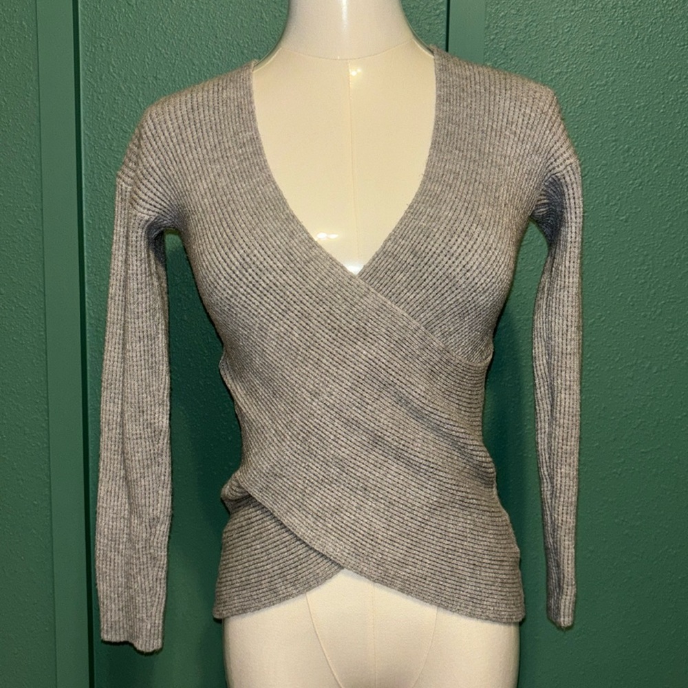 Grey V neck women's sweater size small